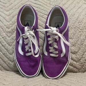 Vans Purple and White Suede Sneakers